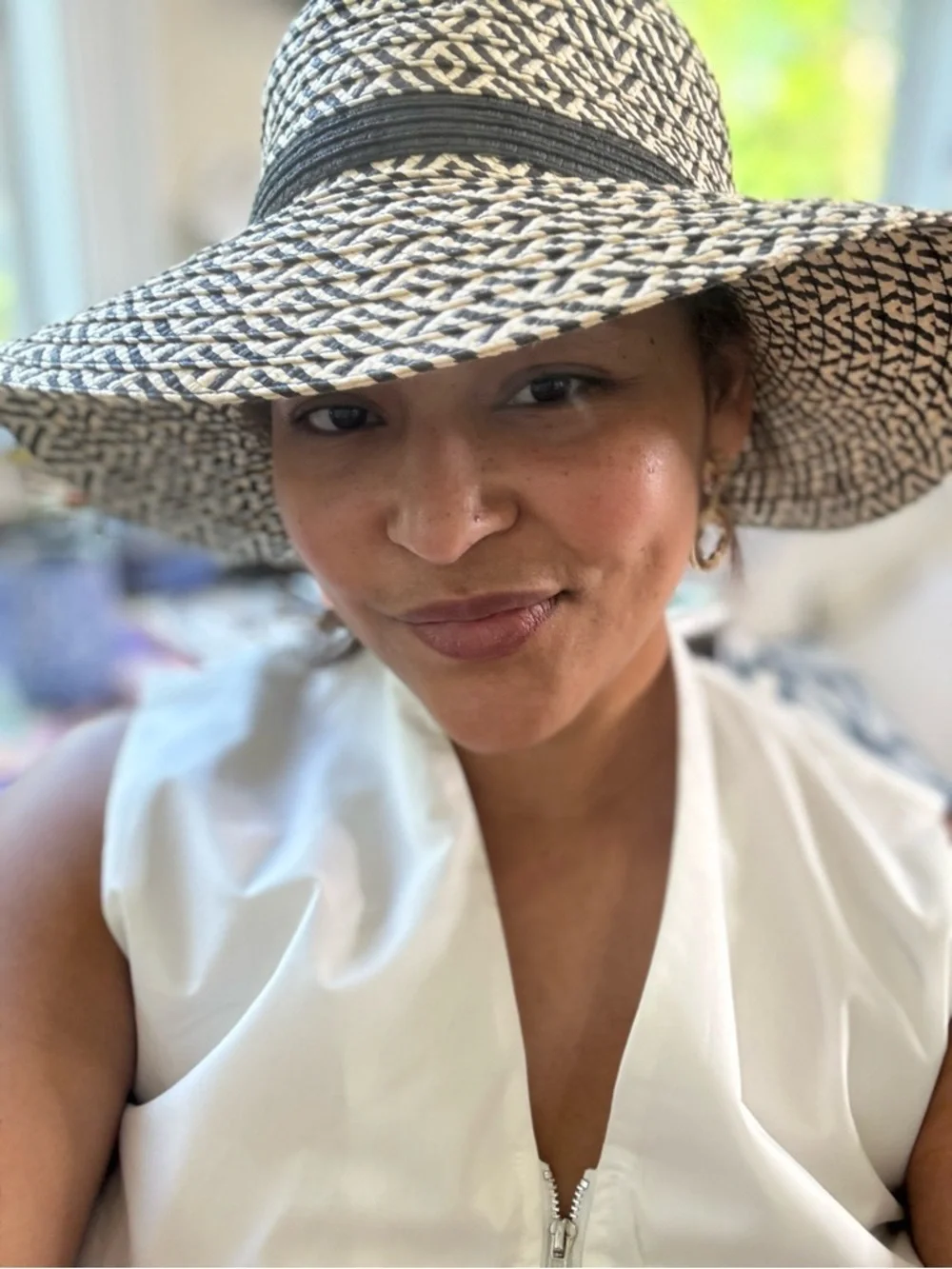 Sonoma Wide Brim Straw Hat Black Natural Sun Hat Resort Beach Chic